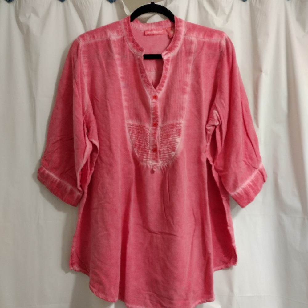 Woman Within Coral Tunic Top